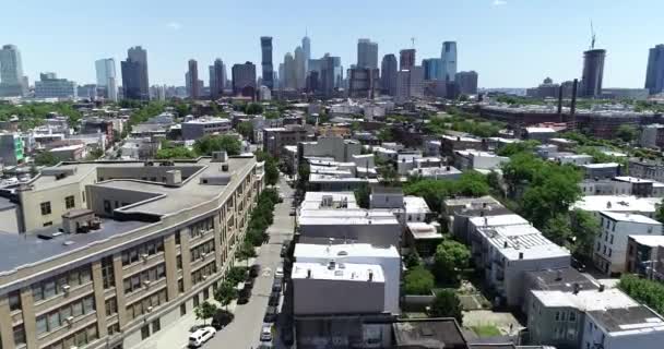 Aerial Hoboken New Jersey June 2018 — стокове відео