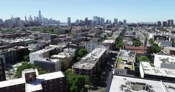 Aerial Hoboken New Jersey June 2018 — 비디오