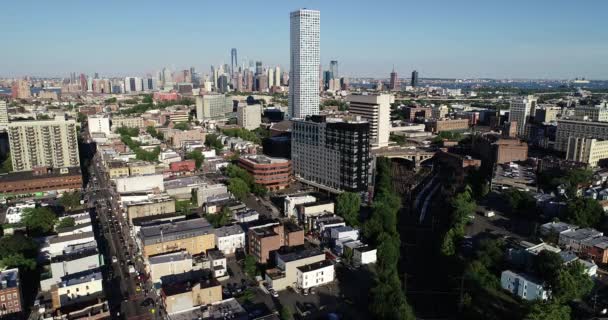 Filmación Aérea Jersey City Nueva Jersey — Vídeo de stock