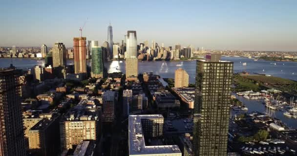 Luchtfoto Van Jersey City New Jersey — Stockvideo