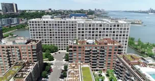 Aerial New Condos Hoboken New Jersey — Stock Video