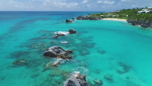 バミューダの風景とビーチの空中 — ストック動画