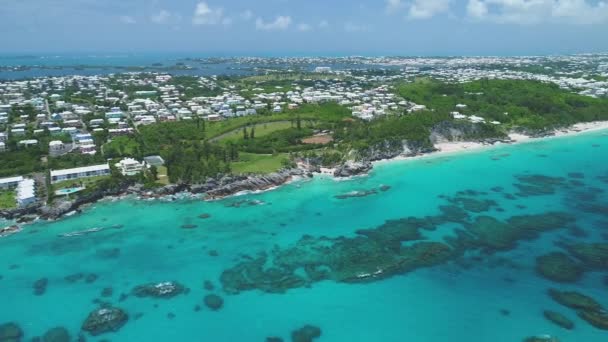 Aéreo Paisagem Praias Nas Bermudas — Vídeo de Stock