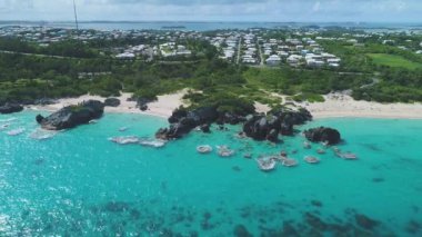 Bermuda 'daki manzara ve plajların havası.