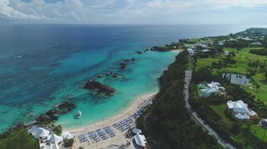 Bermuda 'daki manzara ve plajların hava görüntüleri.