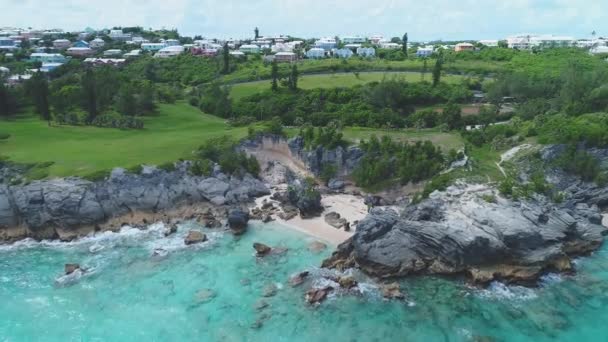 Повітряне Повітря Ландшафту Пляжів Бермудських Островах — стокове відео
