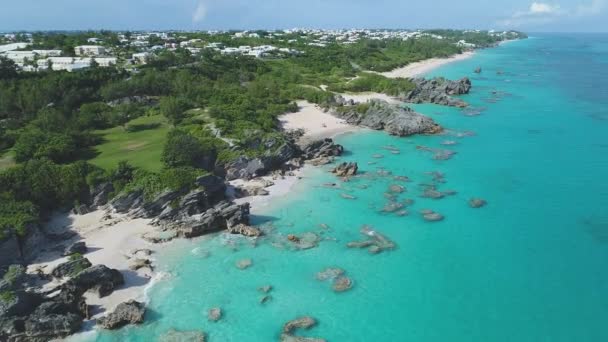 Aéreo Paisagem Praias Nas Bermudas — Vídeo de Stock