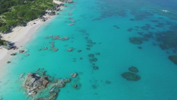 Luchtfoto Van Het Landschap Stranden Bermuda — Stockvideo