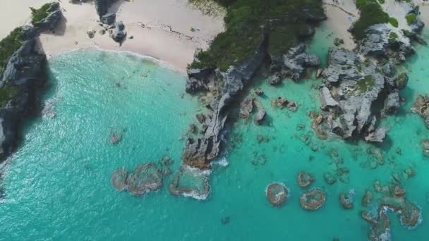 Aéreo Paisagem Praias Nas Bermudas — Vídeo de Stock