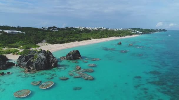 Vzduch Krajiny Pláží Bermudách — Stock video