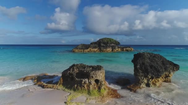 Aérea Del Paisaje Las Playas Bermudas — Vídeo de stock