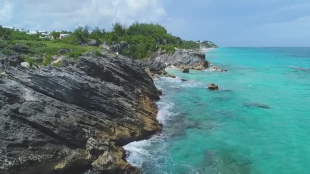 Aerial Dari Lanskap Dan Pantai Bermuda — Stok Video