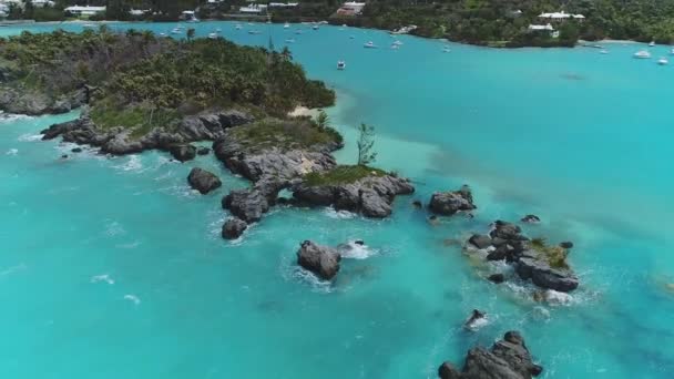 Aéreo Paisagem Praias Nas Bermudas — Vídeo de Stock