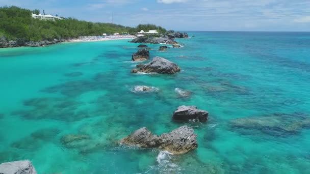 Flygfoto Över Landskapet Och Stränderna Bermuda — Stockvideo