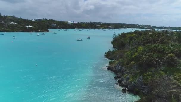 Aérea Del Paisaje Las Playas Bermudas — Vídeos de Stock