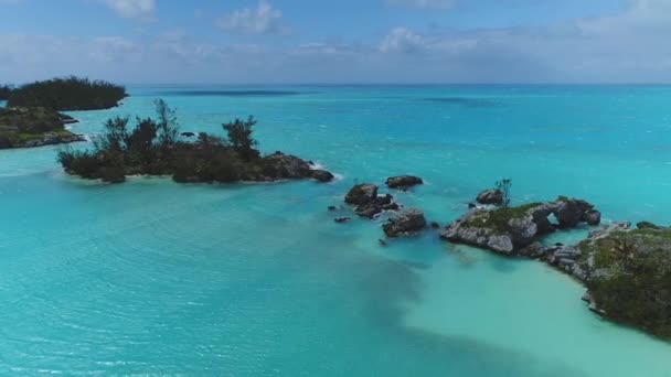 Imágenes Aéreas Del Paisaje Las Playas Las Bermudas — Vídeos de Stock