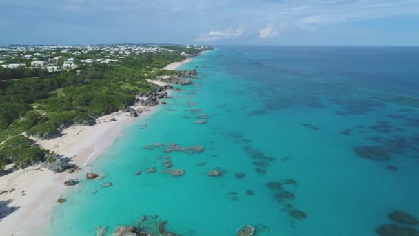 Imágenes Aéreas Del Paisaje Las Playas Las Bermudas — Vídeos de Stock