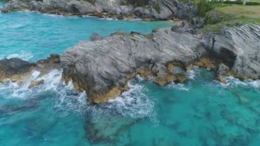 Bermuda 'daki manzara ve plajların hava görüntüleri.