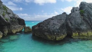 Bermuda 'daki manzara ve plajların hava görüntüleri.