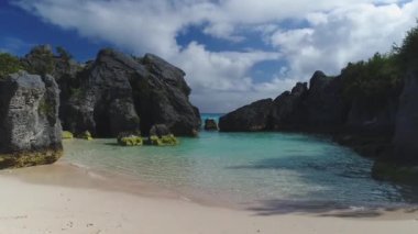 Bermuda 'daki manzara ve plajların hava görüntüleri.