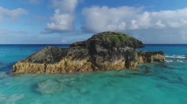 Bermuda 'daki manzara ve plajların hava görüntüleri.