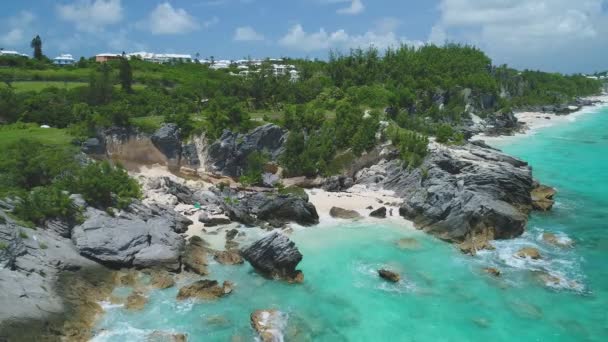 Luftaufnahmen Von Der Landschaft Und Den Stränden Auf Bermuda — Stockvideo