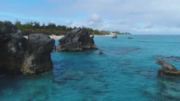 Letecké Záběry Krajiny Pláží Bermudách — Stock video