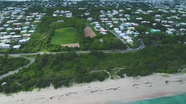 Zdjęcia Lotnicze Krajobrazu Plaż Bermudach — Wideo stockowe