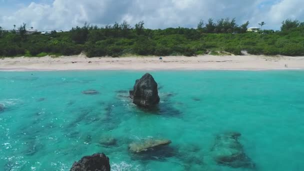 Imagens Aéreas Paisagem Das Praias Das Bermudas — Vídeo de Stock