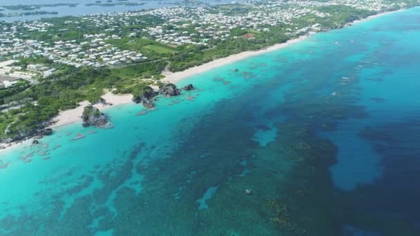 バミューダの風景やビーチの空中映像 — ストック動画