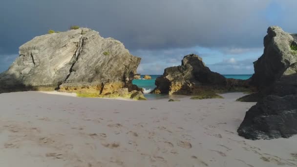 Imagens Aéreas Paisagem Das Praias Das Bermudas — Vídeo de Stock