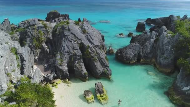 Luchtbeelden Van Het Landschap Stranden Bermuda — Stockvideo