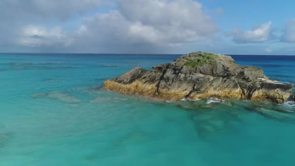 百慕大风景和海滩的空中摄像 — 图库视频影像