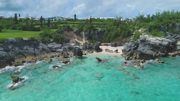 Imagens Aéreas Paisagem Das Praias Das Bermudas — Vídeo de Stock