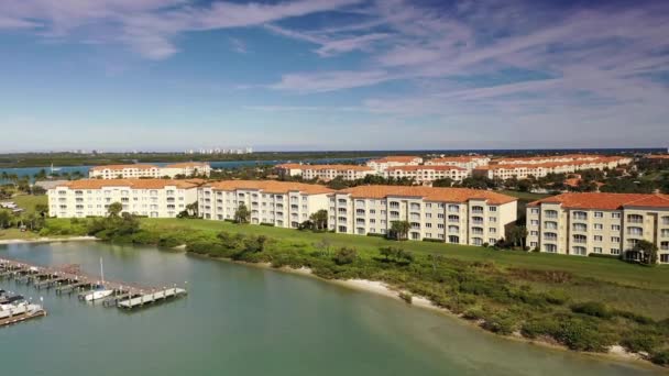 Aerial Causeway Island Fort Pierce Florida — Stok Video