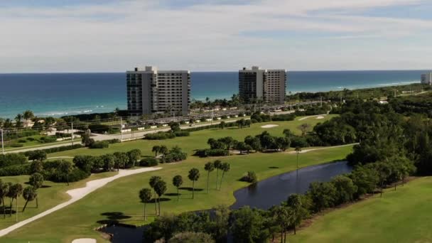 Aerial Indian Hills Campo Golfe Fort Pierce Florida — Vídeo de Stock