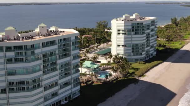 Aerial Waterfront Condos Fort Pierce Florida — Stock Video