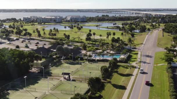 Aérea Waterfront Fort Pierce Florida — Vídeos de Stock