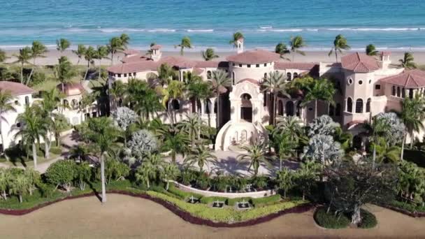 Luchtfoto Van Waterfront Mansion Fort Pierce Florida — Stockvideo