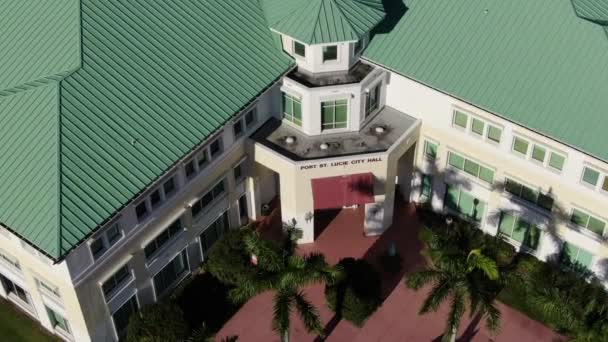 Aerial City Hall Building Port Saint Lucie Florida — Stock Video