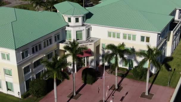 Flygfoto Från Stadshuset Port Saint Lucie Florida — Stockvideo