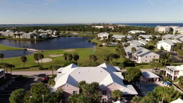 Aerial Luxury Homes Port Lucie Waterfront — Video