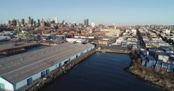 One Gowanus Brooklyn Nyc Riverside Březen 2018 Industrial — Stock video