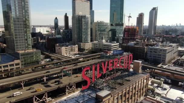 Luchtfoto Van Long Island City New York — Stockvideo