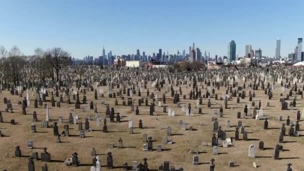 Queens Cemetery Diverso Lugar Descanso Ciudad Nueva York Comprende Varios — Vídeos de Stock