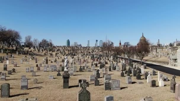 Кладбище Куинс Разнообразное Место Упокоения Нью Йорке Включает Себя Несколько — стоковое видео