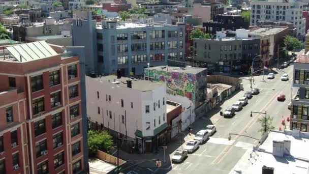 Bushwick Levande Stadsdel Brooklyn New York Kännetecknas Sina Olika Landmärken — Stockvideo