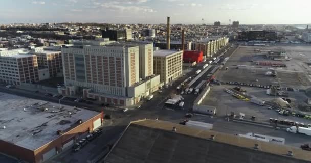 Aérea Nyc Skyline Desde Red Hook Brooklyn — Vídeo de stock