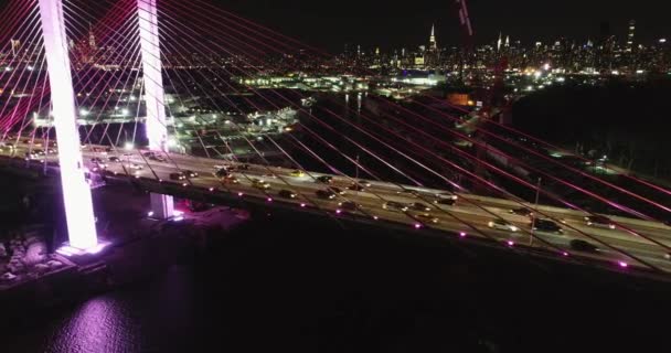 Aeronáutica Ponte Kosciuszko Queens Brooklyn Nova York — Vídeo de Stock