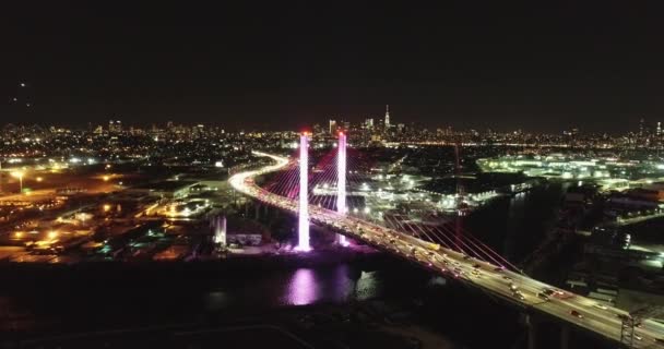 Aerial Kosciuszko Bridge Queens Brooklyn New York — Stock Video